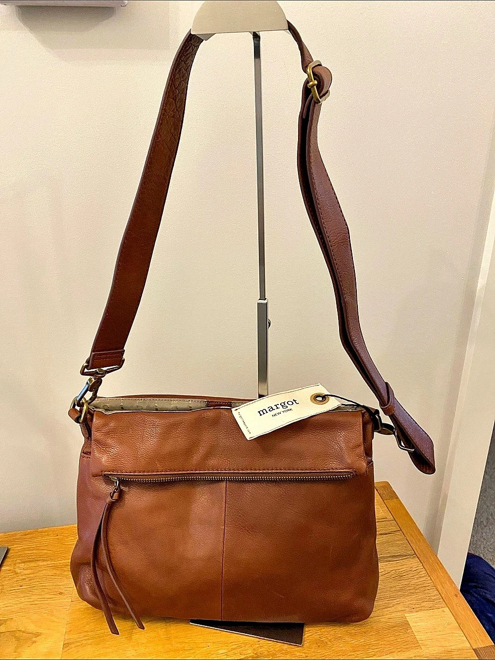 Margot Brown Leather-Look Crossbody Bag. Margot tag still attached.